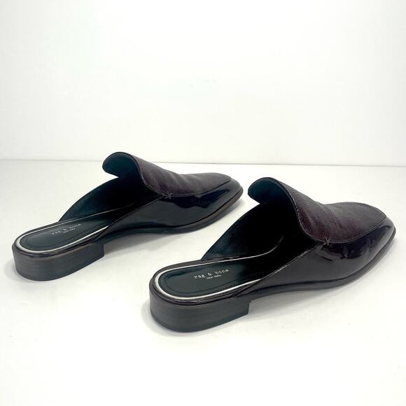Rag & Bone Aslen Mule Loafer Clogs Size 7.5 Merlot Red Leather Low Heel New York - Picture 15 of 15